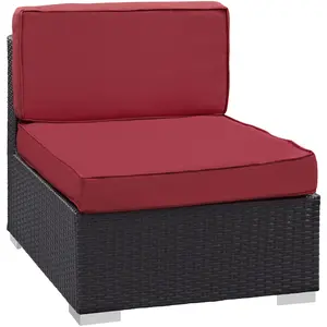Gather Armless Outdoor Patio Sectional in Espresso Red