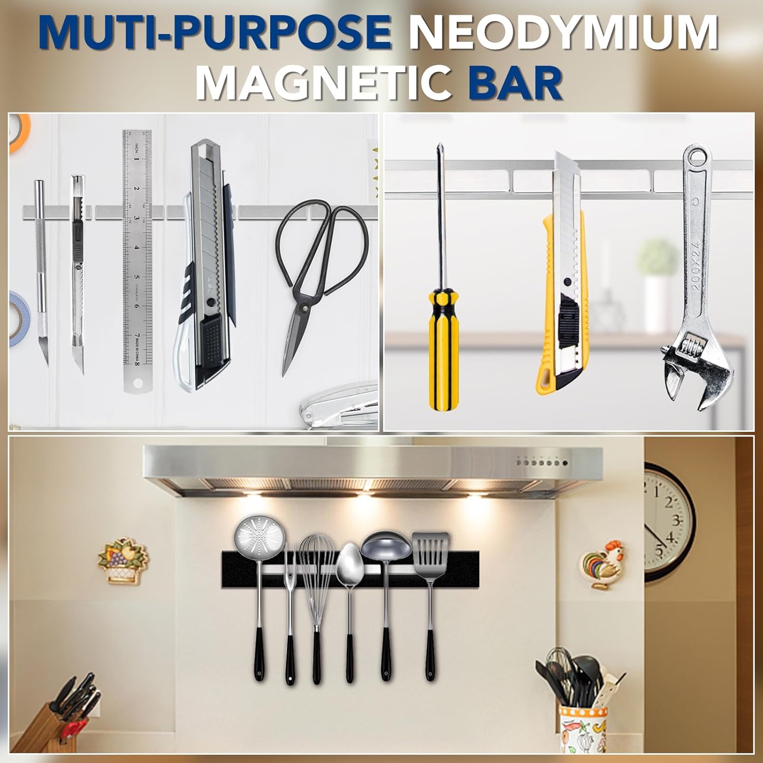 Strong Neodymium Magnets Bar, 12 Pack Powerful Rare Earth Magnets with Double-Sided Adhesive, Waterproof Magnetic Magnet Strips Heavy Duty Perfect for Kitchen, DIY, Office - 60 x 10 x 3 mm Strong Neodymium Magnets Bar, 12 Pack Powerful Rare Earth Magnets with Double-Sided Adhesive, Waterproof Magnetic Magnet Strips Heavy Duty Perfect for Kitchen, DIY, Office - 60 x 10 x 3 mm