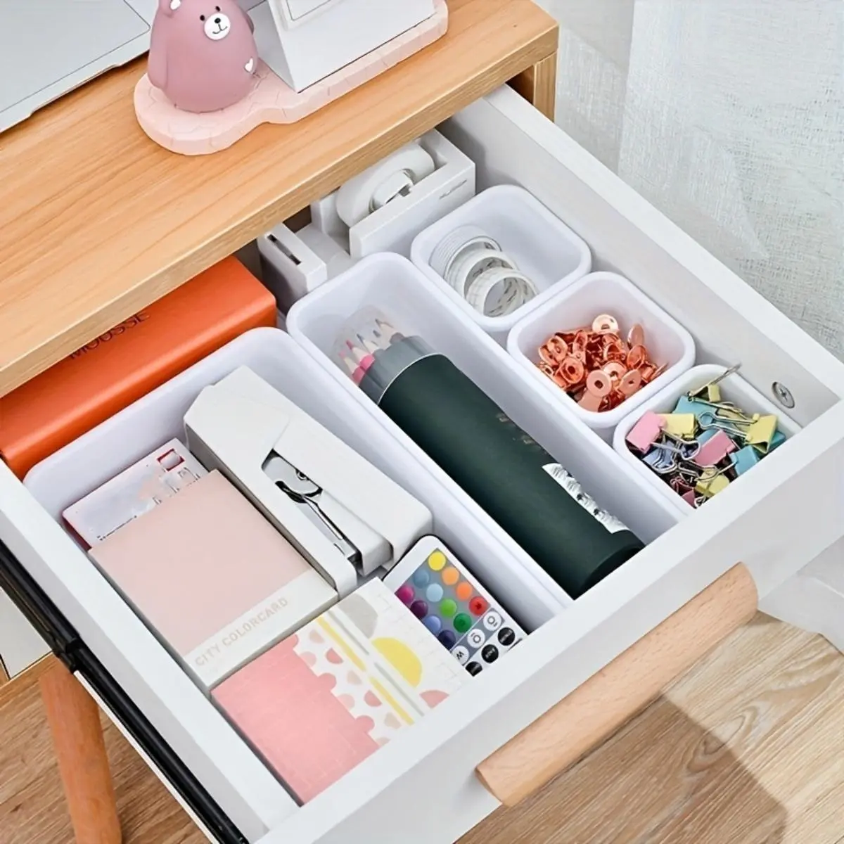 Drawer Organizer, 1 Set Multi-grid Desktop Storage Box, Desktop Sundries Storage Box, Suitable for Bedroom, Kitchen, Office, Desk Organizer Tidy, Versatile Organizer, Plastic Storage Boxes, Durable Plastic Organizers