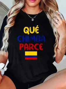 100% Cotton Women Qué Chimba Parce Colombia Colombian Slang Boys Girls Kids T-Shirt  Graphic Tees Women