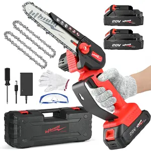 Mini Chainsaw 6-Inch Power Tool Set Portable Electric Upgrade Edition with 2 x 20V Lithium Batteries Ideal for Wood Cutting Tree Trimming Easy for Women to Use