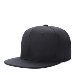 Unisex Black Snapback Hat Classic Flat-Brim Hip Hop Cap  Street Style Snapback