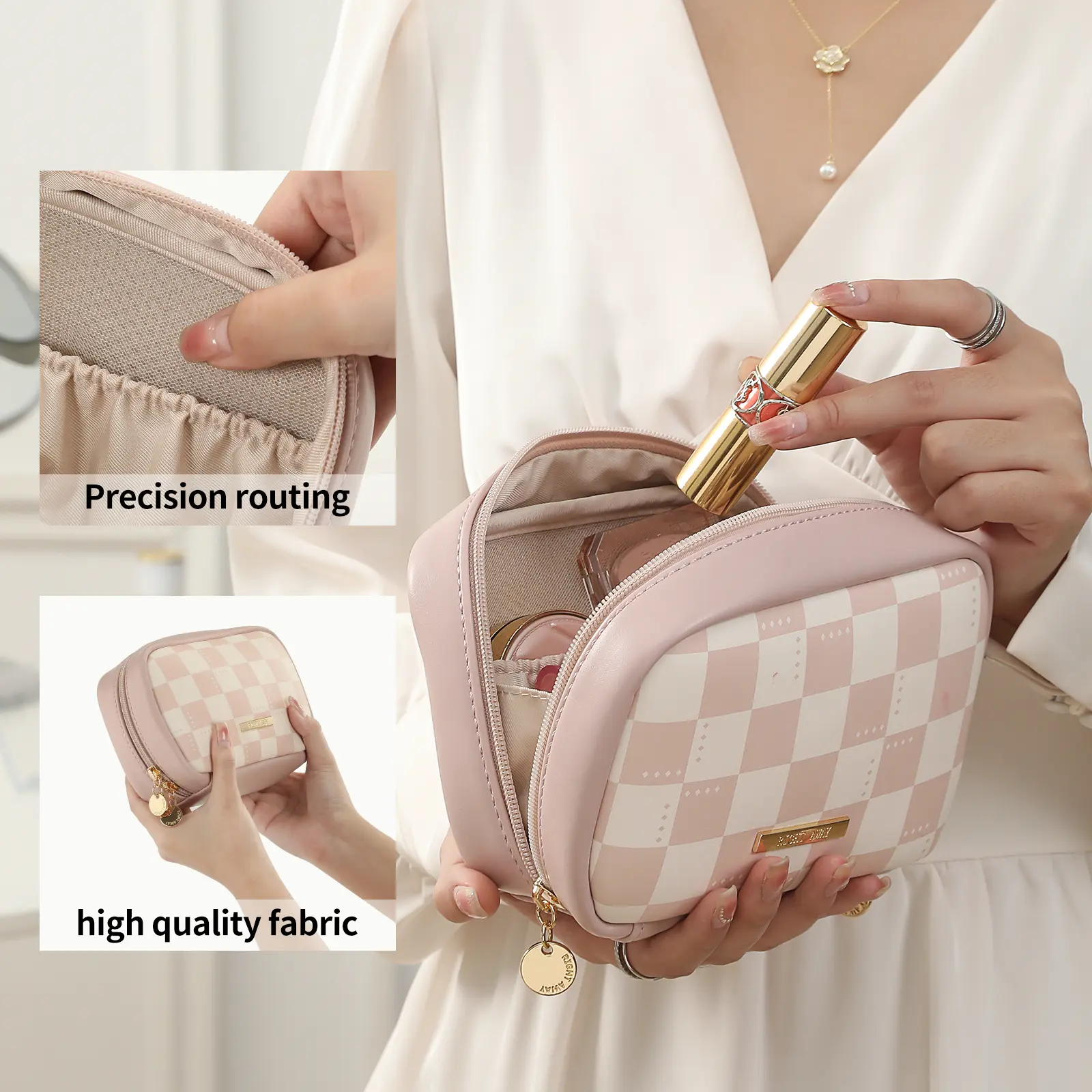 Lipstick Makeup Bag, Mini Small, Compartmentalized, Portable, Women's Organizer, Bag Insert, Compact Storage Pouch