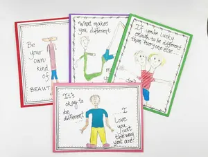 Be Different set of 4 cards blank inside