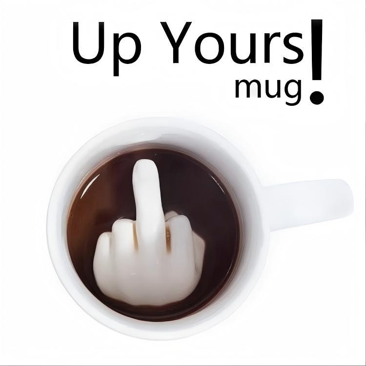 UFORU Funny mugs, FK, Drinkware for Americano, Hot Tea, Iced Coffee, Cold Brew, Cocoa, Milk, No Power Required, Ceramic Classic Drinkware