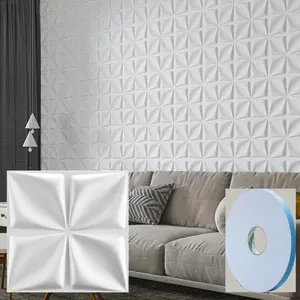 FLOLEOPA PVC Plastic 3D Wall Panels, Waterproof and Fire-Resistant, 11.8x11.8 inches, Approx. 1mm Thickness. Ideal for Living Rooms, Bedrooms, Hotels, Offices, Game Rooms, and TV Feature Walls. Modern Home Decor Vinyl. Includes Installation Accessories.