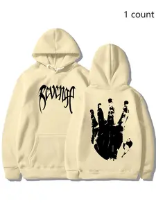 Revenge Brand Hoodie, Long Sleeve, Casual Fitted Design, Fall & Winter Wear, Moderate Fabric Thickness, Stylish Couple Option