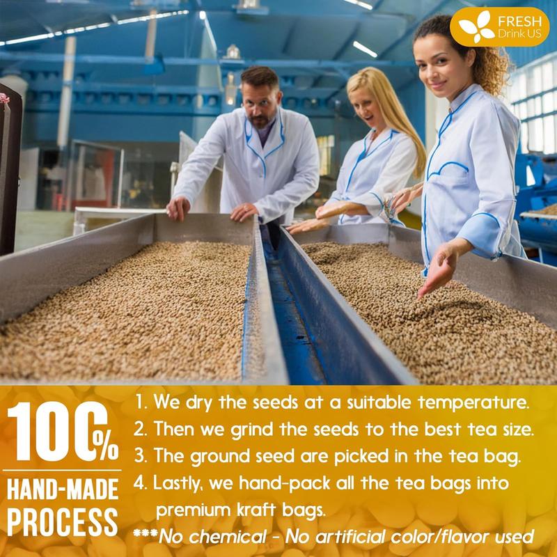 FreshDrinkUS, Premium 55 Fenugreek Tea Bags, 100% Natural & Pure from Fenugreek. Fenugreek Herbal Tea. Made with Natural Material Tea Bags. No Sugar, No Caffeine, No Gluten, Vegan.