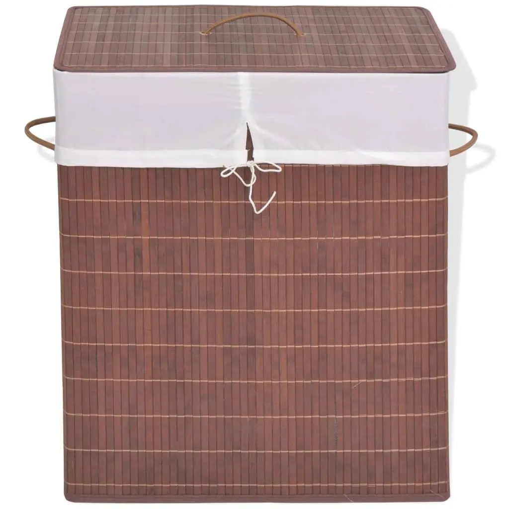 vidaXL Bamboo Laundry Bin Laundry Basket Dirty Clothes Hamper Round Bamboo 295317