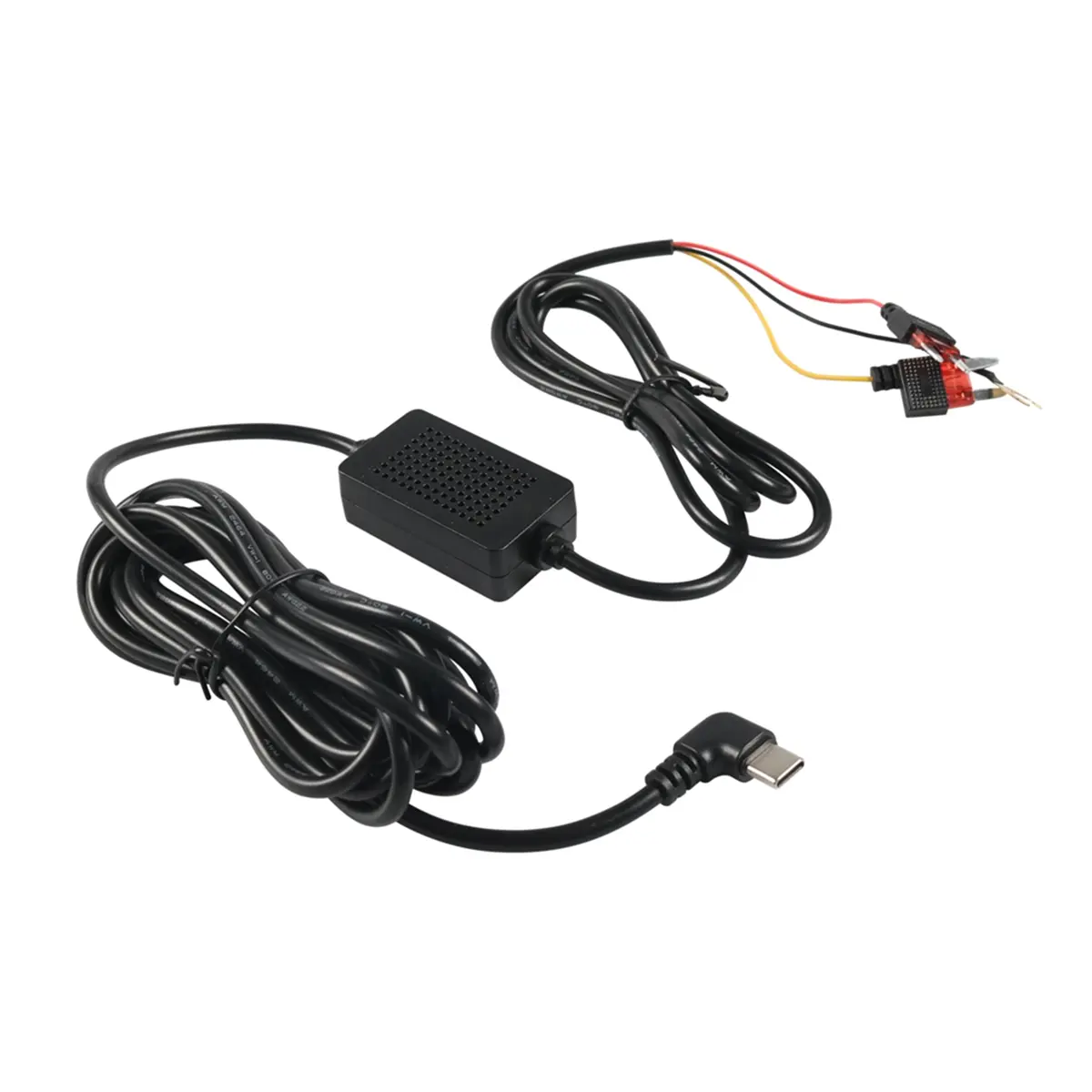 Automotive Dashcam ACC Hardwire Kit, Universal Car Accessory with Overcurrent Protection, USB-C Step-Down Cable, 12V-24V to DC 5V 3A Car Charger Power Cord with USB-C Input