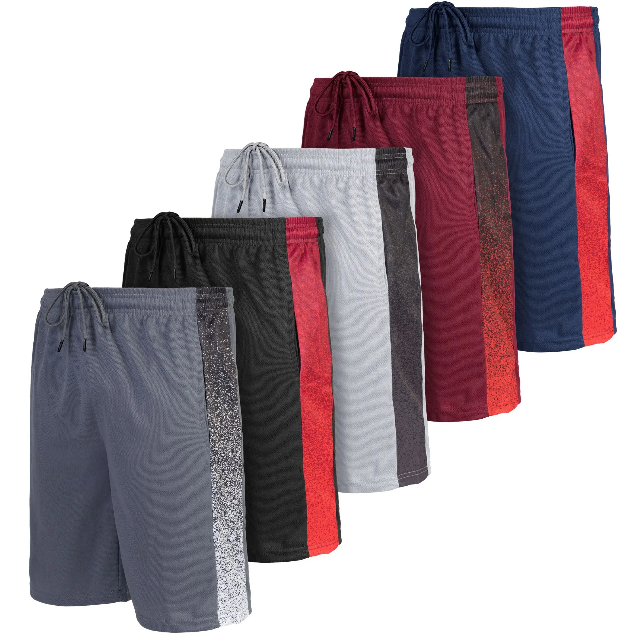 [5 Pack] Men’s Dry-Fit Athletic Shorts – Quick-Dry, Lightweight Activewear for Workout, Gym, Running, Basketball, Training & Fitness – Breathable Sports Shorts with Pockets for Men’s Active Lifestyle