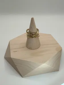 Rope pattern adjustable ring in Stainless Steel