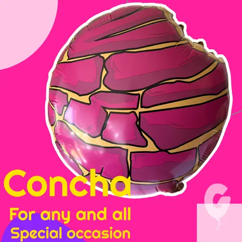 Pan Dulce Concha 18 inch round shape (with a bite) Mylar Balloon