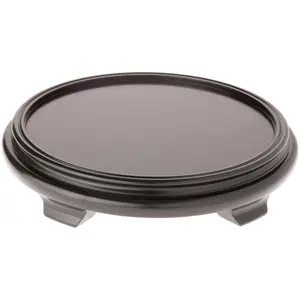 Plymor Round Wood Veneer Footed Display Base, 13.875" W x 13.875" D x 2.5" H (12" Display Diameter)