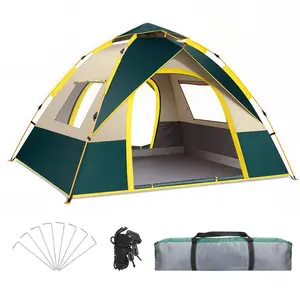 Ezify Family Automatic Pop-Up Camping Tent for 3-4 Person, Waterproof & Windproof Family Camping Tent with Dual Doors & Windows, Quick Setup Lightweight Outdoor Tent for Camping, Hiking & Travel