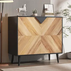 Modern Sideboard Buffet Cabinet with Doors - Adjustable Shelf - FreeStanding Storage Console  Cabinet