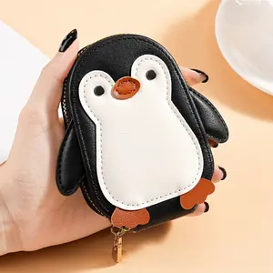 Cartoon Penguin Coin Purse, Women'S Large-Capacity ID Card Holder, Korean-Style Accordion Credit Card Holder For Girls, Student Coin Purse