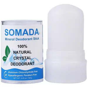 SOMADA Crystal Deodorant Stick for Women and Men, 4.25 oz/120g - 100% Natural Alum Salt Stone Rock - Unscented Mineral Rock