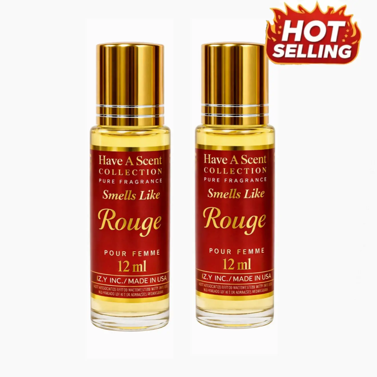2 Pack Rouge Five Forty & ROLL-ON SCENT OIL - 12ml Alcohol-Free Long-Lasting Scented Body Care Oil for Men & Women Travel-Friendly Roller Bottle