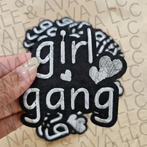 Girl Gang with Hearts Hat Patch (3 Patches)