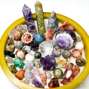 PC001-Amazing Scoope Collection Crystal Tower Sphere Palm Stone Tumbled Stone Ornament Flame Bracelet Assorted Gemstones