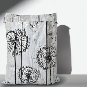 10x13 Driftwood Whimsical Black Dandelions Poly Mailers, Rustic Wood Grain Gray