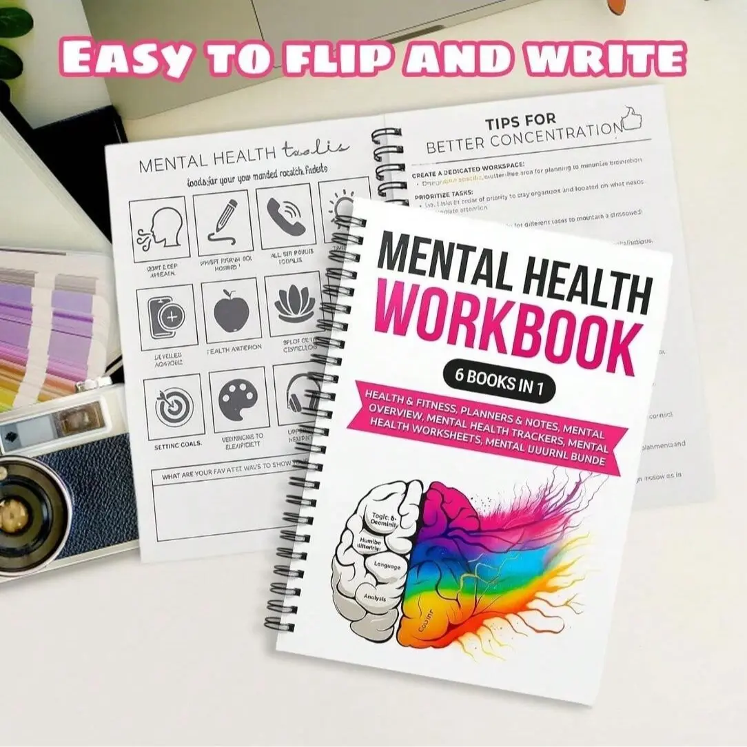 1pc Trauma Recovery Mental Health Workbook, Guided Journal, Portable Relationship Theory Guide, Practical Cbt Tools for Ptsd & Anxiety, 5.5x8.3 Inches, Journal