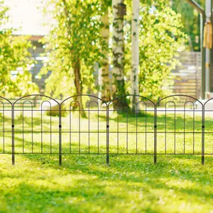 20PCS Garden Fence Panels, Decorative Metal Arched Border Fence, Easy Install Outdoor Lawn & Flower Bed Edging Fence