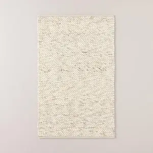 3'x5' Chunky Rectangular Handmade Woven Accent Rug Cream - Hearth & Hand with