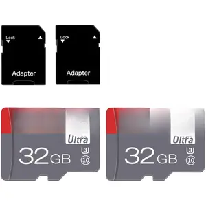 Two Memory Cards  SD Cards 32GB with SD Adapter, High Speed Class 10, Microsd, TF Card for Drone Smartphone, Camera