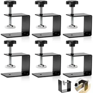 6 Pack C Clamps, 2 Inch Drawer Front Installation Clamp, Heavy Duty Cold Rolled Steel Clamps, Desk Drawer Fixing Clip for Cabinet Mounting, Woodworking, Welding, and Building
