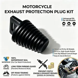 Street Bike Off-Road Motorcycle Exhaust Pipe Plug Waterproof Cap Replacement, Exhaust Protection, Small Medium Large Sizes, Exhaust Muffler Accessories