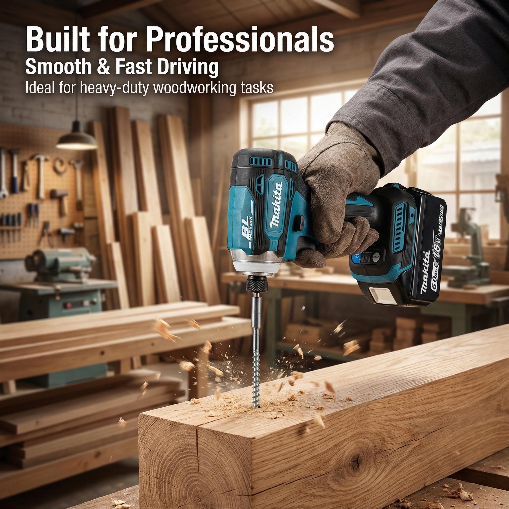 Makita DTD171 Brushless Impact Drill Kit With Battery And Charger For Construction Fastening Tasks power  torque brushless impact wrench powertools wood plastic durable tool repair