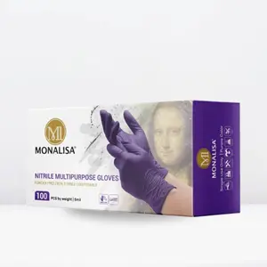 MONALISA Purple Nitrile Gloves | 5mil Multipurpose Gloves | Powder Free Gloves 100/200/1000 PCS