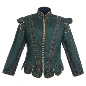 Medieval Green Men's Coat - Authentic Renaissance LARP Costume, Viking Reenactment Jacket Menswear Clothes Cosplay Gamis rave outfits