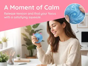 Unicorn Bun Squeezable Stress Ball for Adults and Children, Cute Vinyl Filled Sensory Decompression Toy, Hand-Squeezed Stress Relief Toy, Perfect for Birthday Party Gifts and Christmas Elastic Squeezable Toy