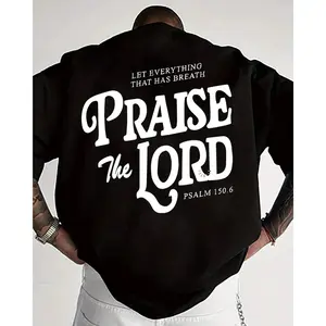 Unisex "Praise The Lord" Sweatshirt Psalm 150:6 Bible Verse Design Vintage Retro Christian Worship Graphic Oversized Crewneck Top Streetwear For Believers & Church Goers