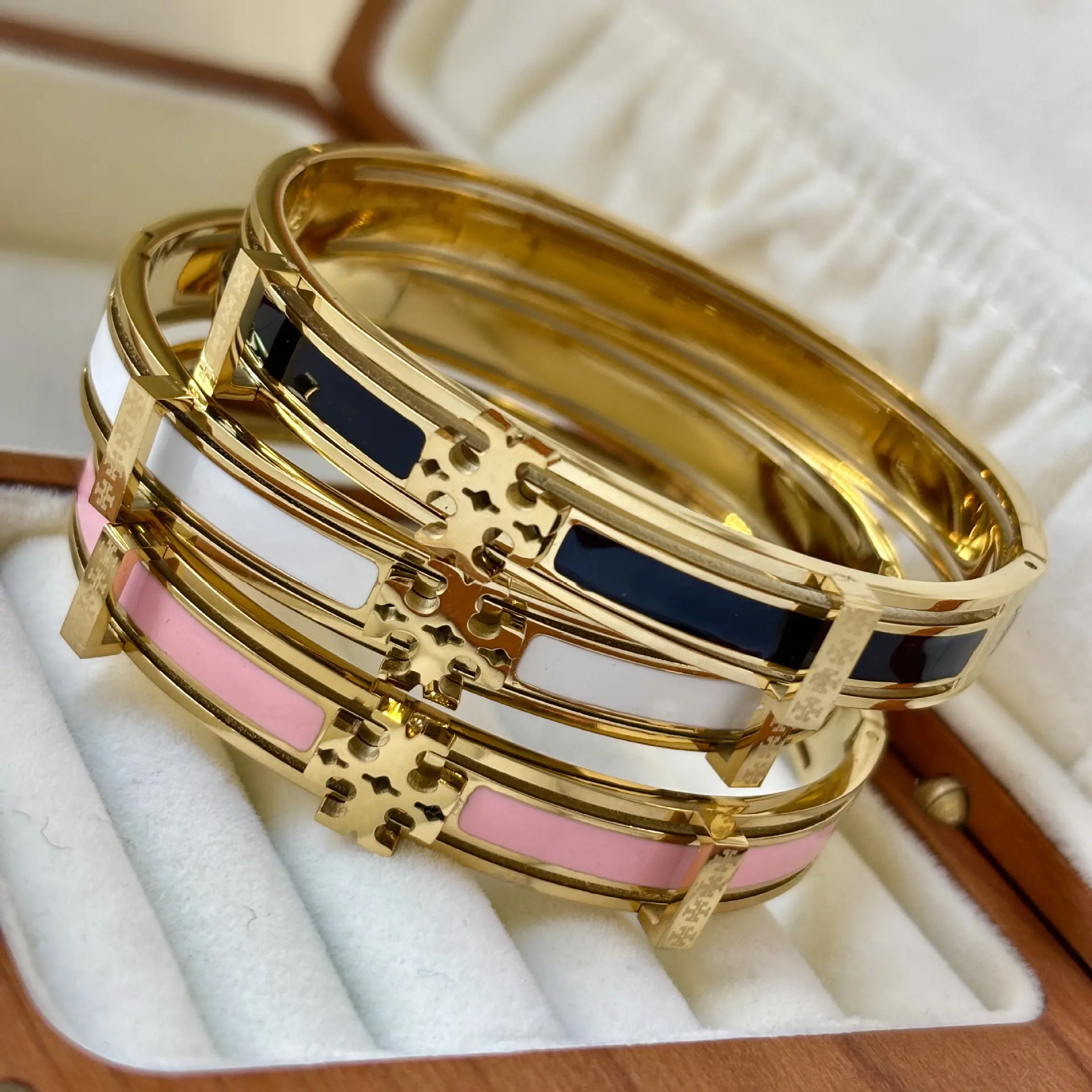 Tory Burch Women's Openwork Enamel Gold Bracelet - Fashion Jewelry