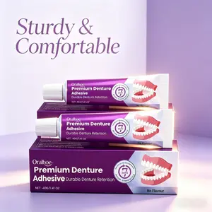2-Pack Denture Adhesive Gel (40g*2), Oral, Natural Fit, Comfortable Hold, Ensures Stability, Reduces Wear, Enhances Smile Aesthetics