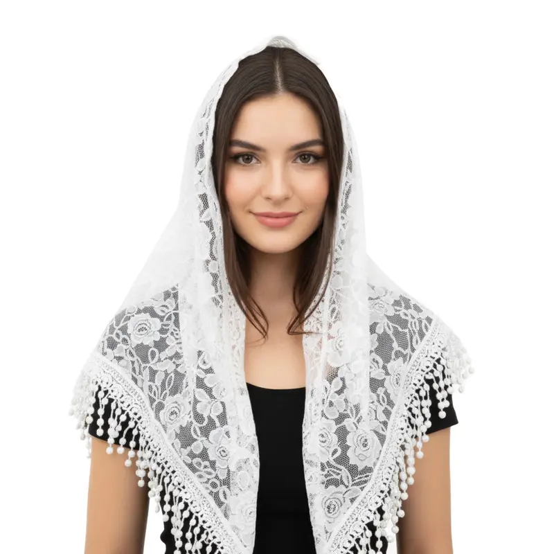 Church Head Veil Embroidery Lace Scarf