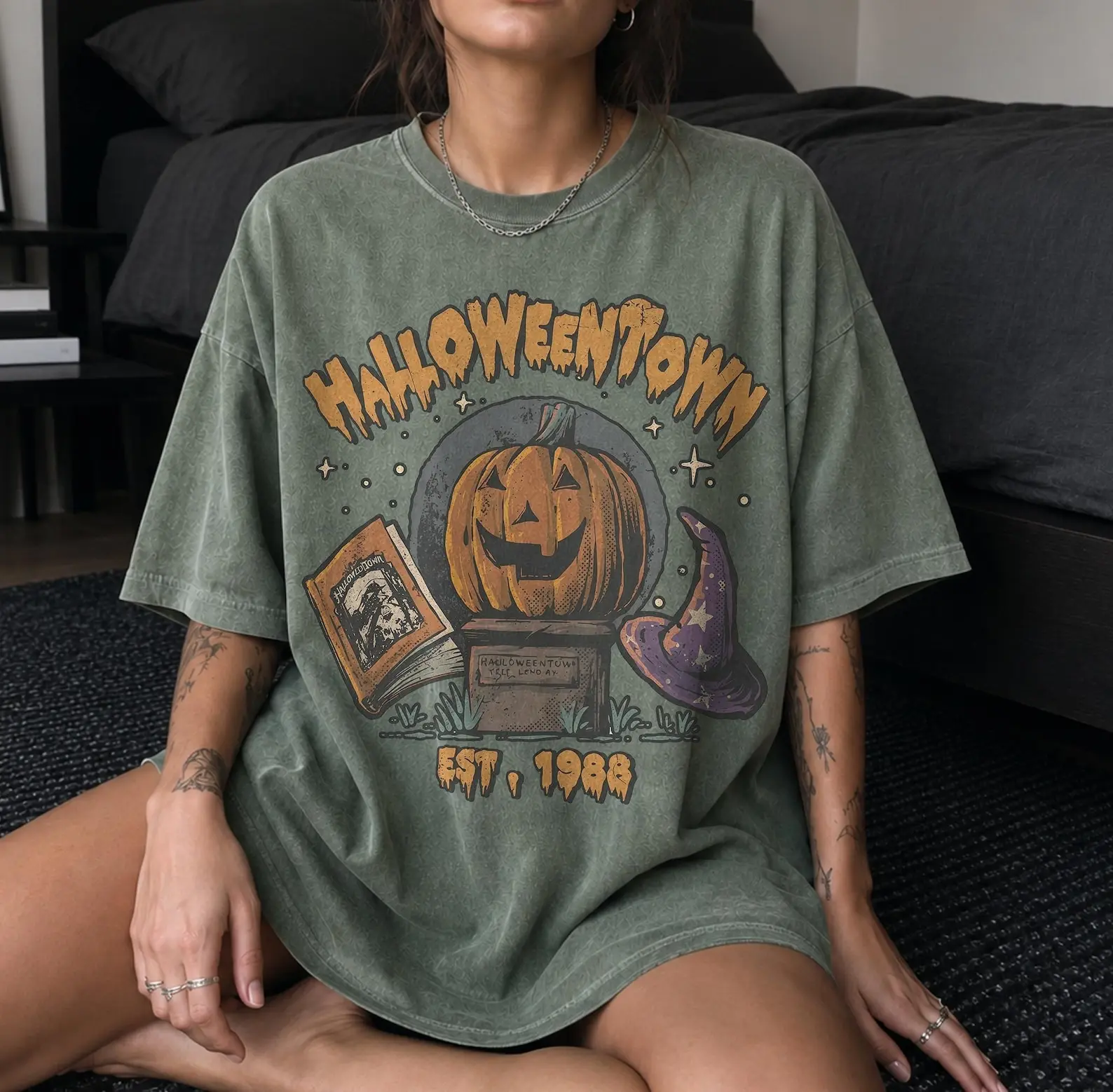 Comfort Colors Halloween Town Est 1988 Shirt, Retro Pumpkin Shirt, Spooky Season Tee, Halloween Lover Gift, Fall Graphic Shirt