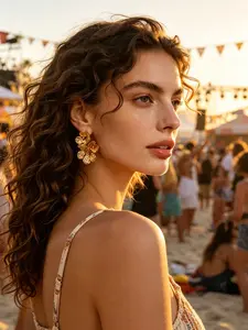 2 Pairs Luxury Gold Earrings Set • Sweet Cool Vintage Floral & Smooth Double Heart • Spring & Party Premium Jewelry • Versatile Lightweight Trendy Earrings • Gift for Girlfriend Bestie & Mother's Day