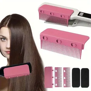 1set Flat Iron Comb Attachment Clip On, Flat Iron Hair Straightener Comb Attachment, Professional Or Home Use Compact Hair Styling Tool, Hair Straightening Comb