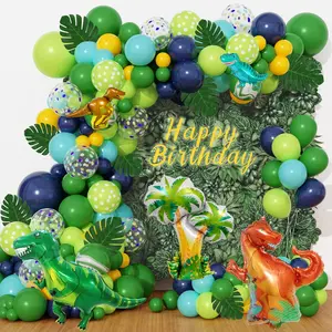 Dinosaur Birthday Party Supplies Kit For Boys, Dinosaur Party Decorations-20 Guest-Include Dino Plates Cups Napkins Banner Cutlery Balloon Tablecloth Straws Toppers