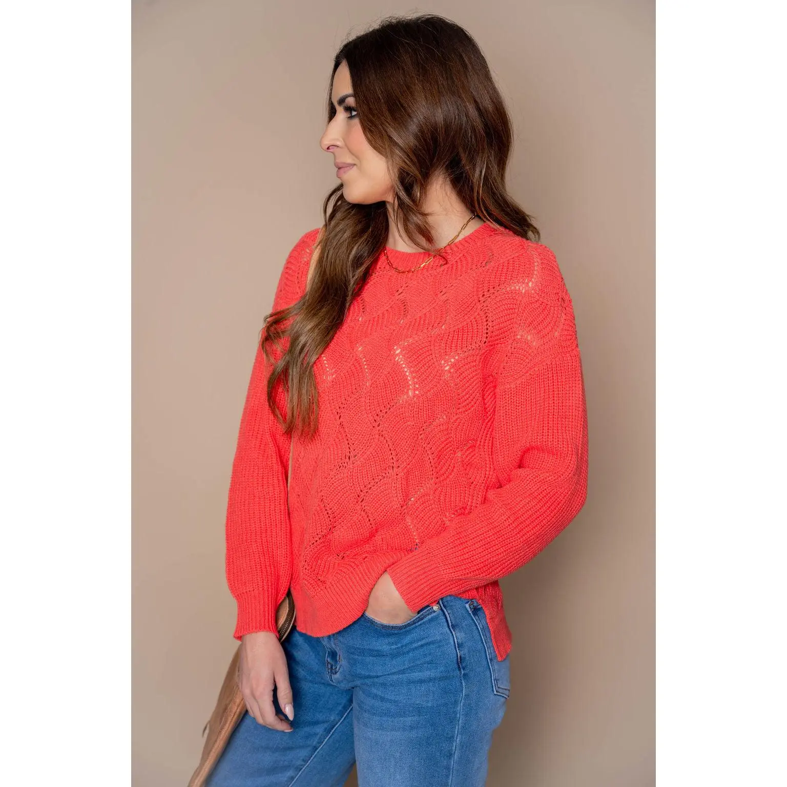 Wavy Knit Sweater