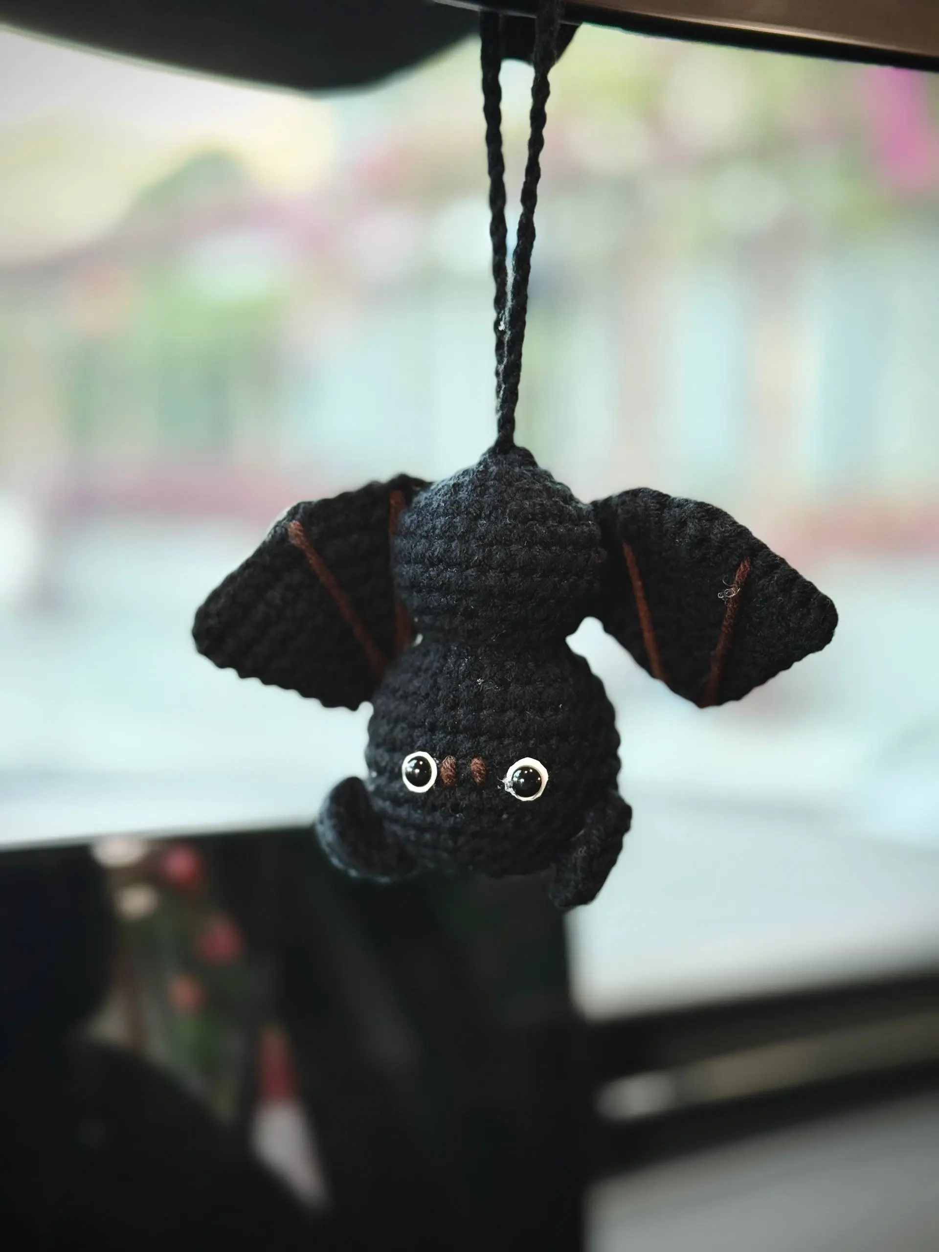 Bat Shape Crochet Car Hanging Ornament Kit, DIY Knitting & Crochet Haberdashery Toy Accessory with Cotton Yarn