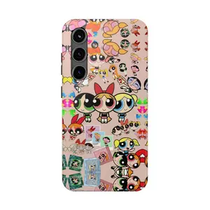 Cartoon P-Powerpuffs G-Girls Plating Case For iPhone 17 16 15 14 13 12 11 Pro Max X XR XSMax 7 8 Plus Girls Gifts Anti-Fall Airabag