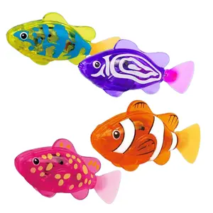 4Pcs Simulation Robotic Fish Cat Toy, Water Activated LED Glowing Swimming Robot Fish, Waterproof Interactive Cat Chase Toy, Colorful Indoor Outdoor Pet Cat Accessories