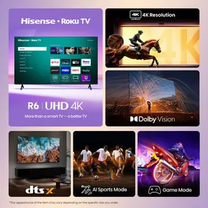 58" Class 4K UHD LED LCD Roku Smart TV - R6 Series with HDR, Motion Rate 120 for Crisp Details, Enhanced Color Contrast, and Smooth Fast-Action Scenes