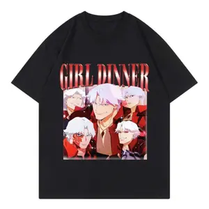 Men's Classic Devil May Cry 2025 Girl Dinner Print T-Shirt Short Sleeve Gift Tee Relaxed Fit Top Short Sleeve Tee